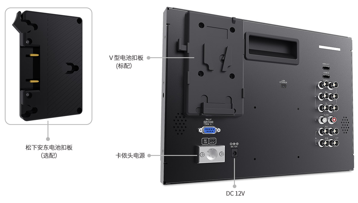 双供电系统户外拍摄监视器